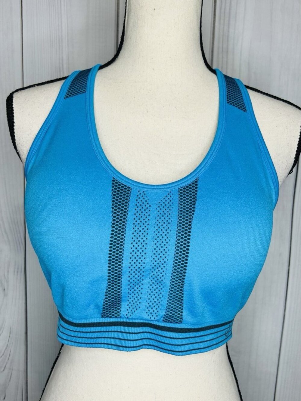 Be Inspired Electric Blue Sports Bra Size XL Racerback Removeable Pads